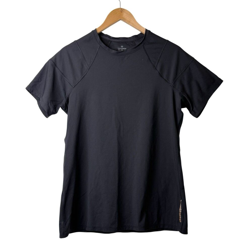 Tommie Copper Shoulder Support Shirt Women's 2X Black Compression Short Sleeve